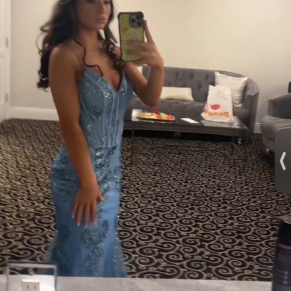 Stunning Blue Sequin Gown